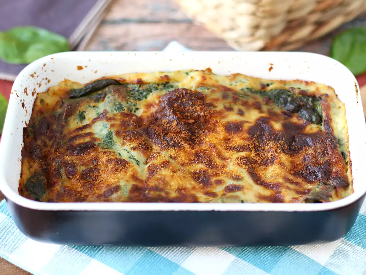 Vegetariánské lasagne se špenátem a tofu v horkovzdušné fritéze - foto 3