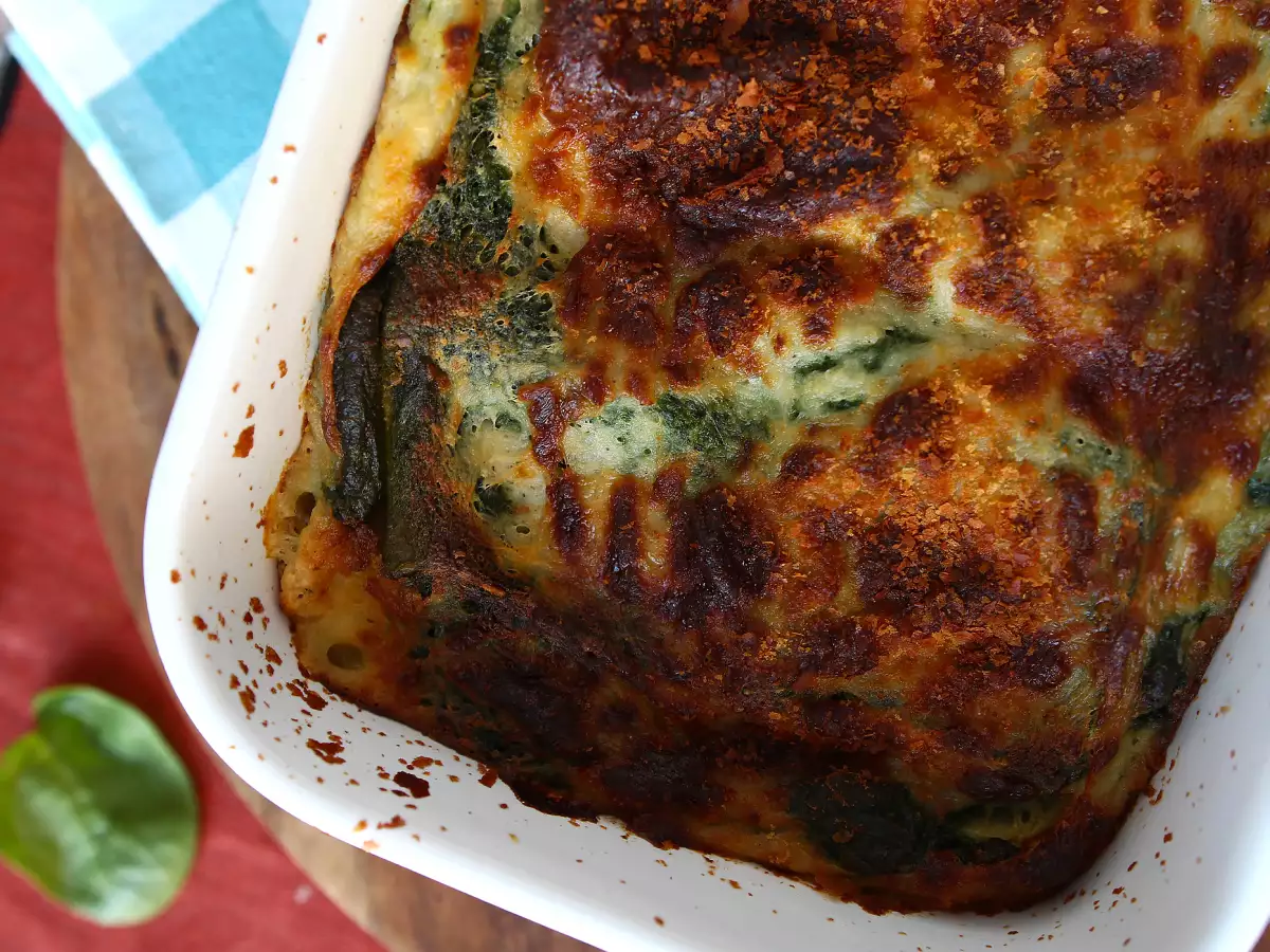 Vegetariánské lasagne se špenátem a tofu v horkovzdušné fritéze - foto 4