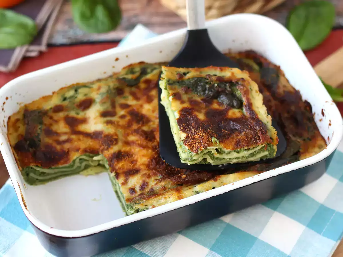 Vegetariánské lasagne se špenátem a tofu v horkovzdušné fritéze - foto 5