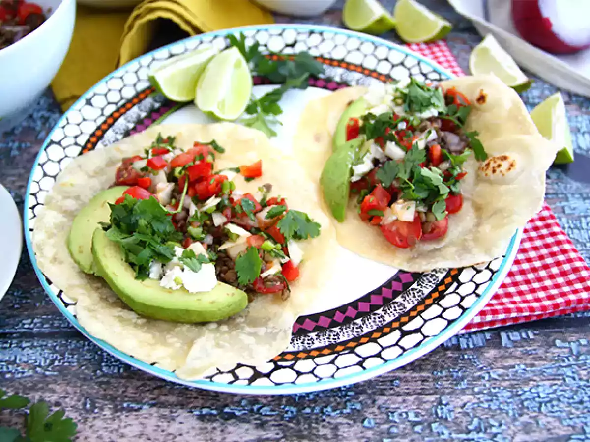 Vegetariánské tacos s čočkou