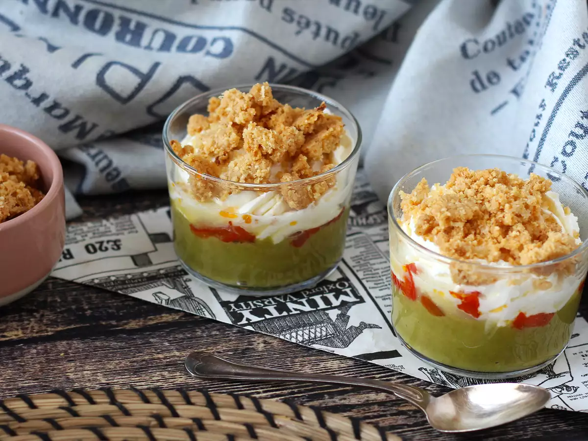 Vegetariánské verriny: hráškový krém, parmazánová drobenka a mascarpone krém - foto 7