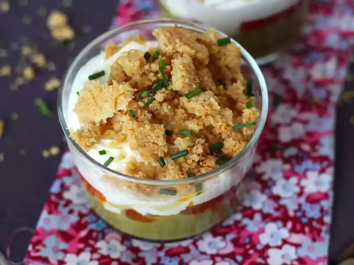 Vegetariánské verriny: krém z hrášku, parmazánová drobenka a krém z mascarpone - foto 6