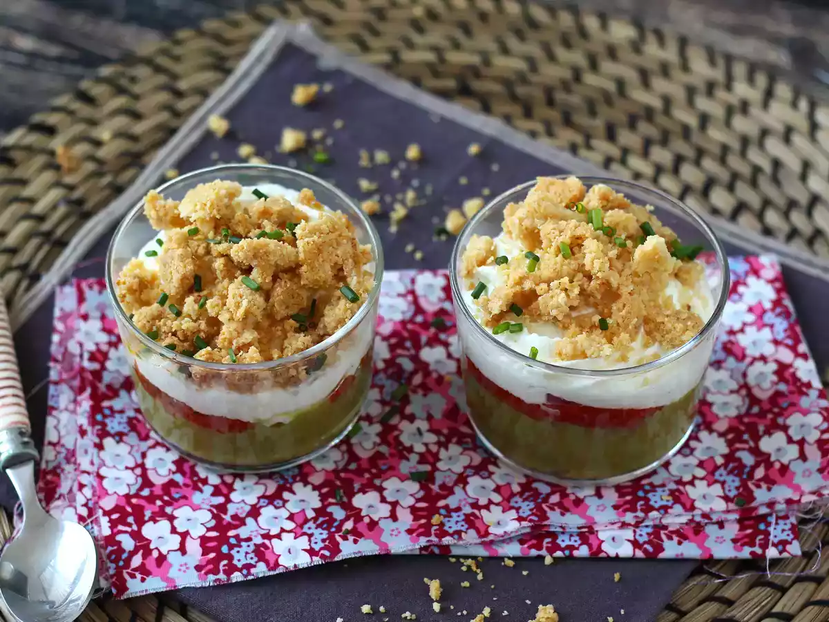 Vegetariánské verriny: krém z hrášku, parmazánová drobenka a krém z mascarpone - foto 9