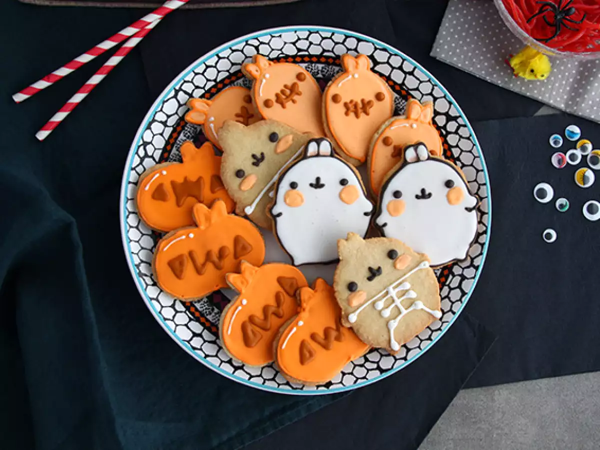 Zdobené halloweenské sušenky Molang