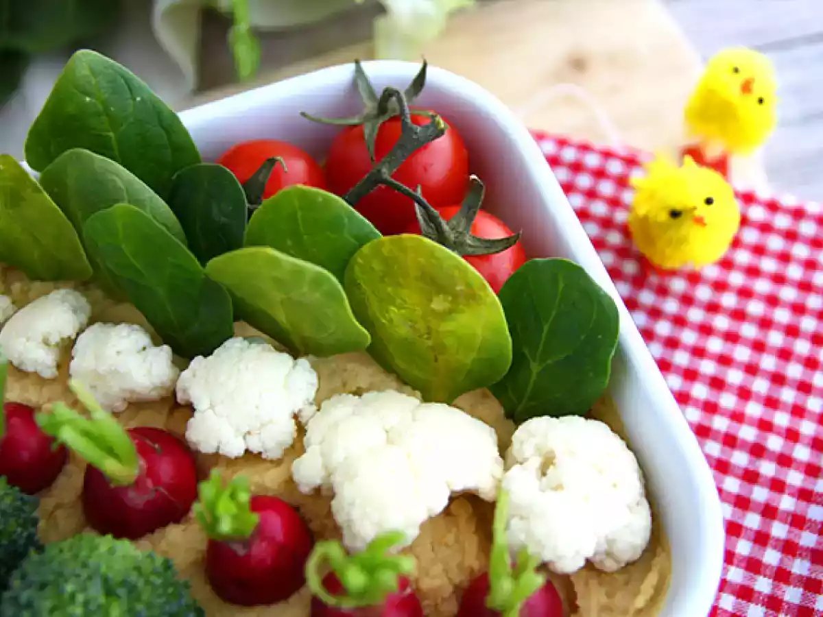 Zeleninová zahrádka na aperitivy (hummus a baby zelenina) - foto 3